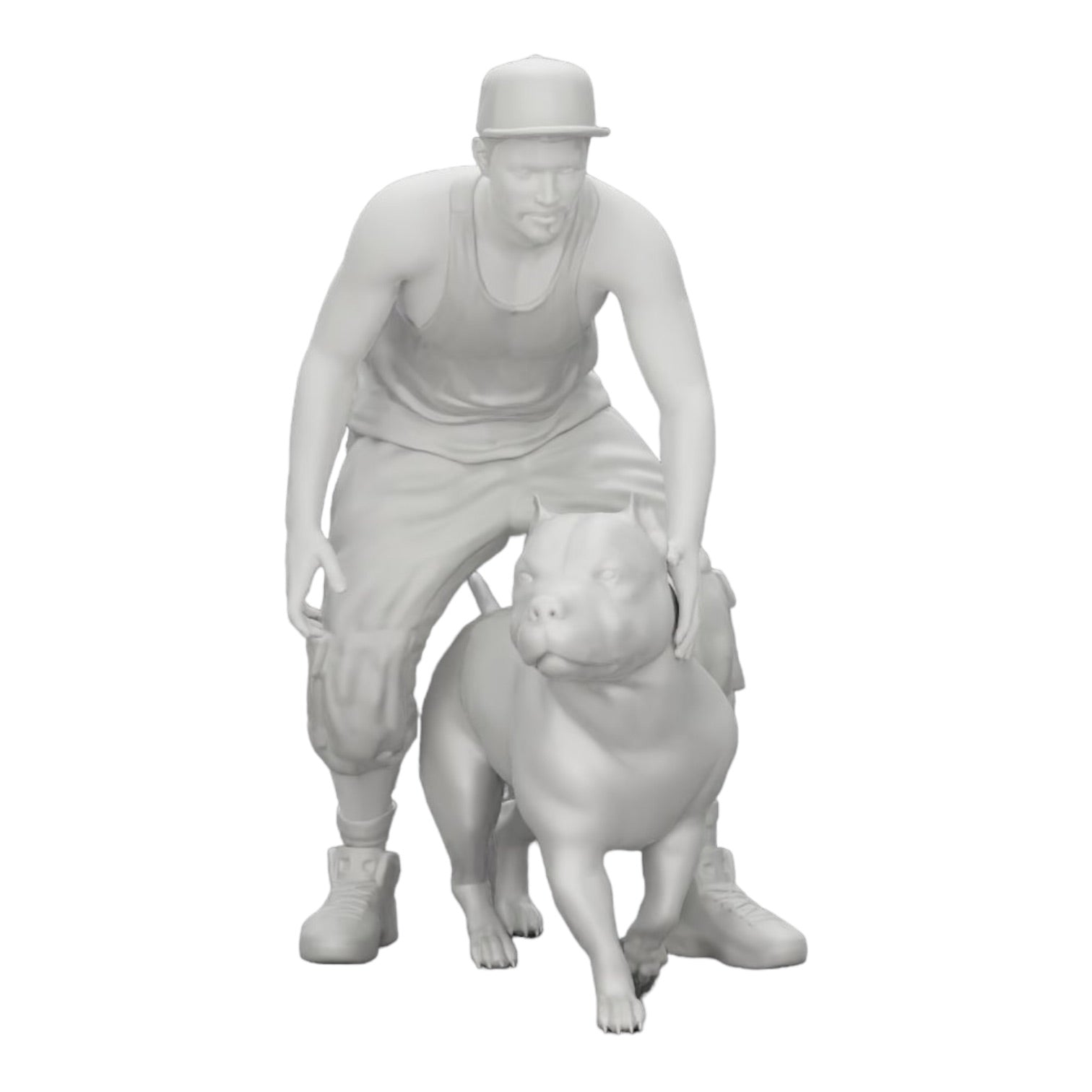 Diorama modelbouw productfoto 0: Gangster-Homie met pet en Pitbull hond (Ref Nr. A22)