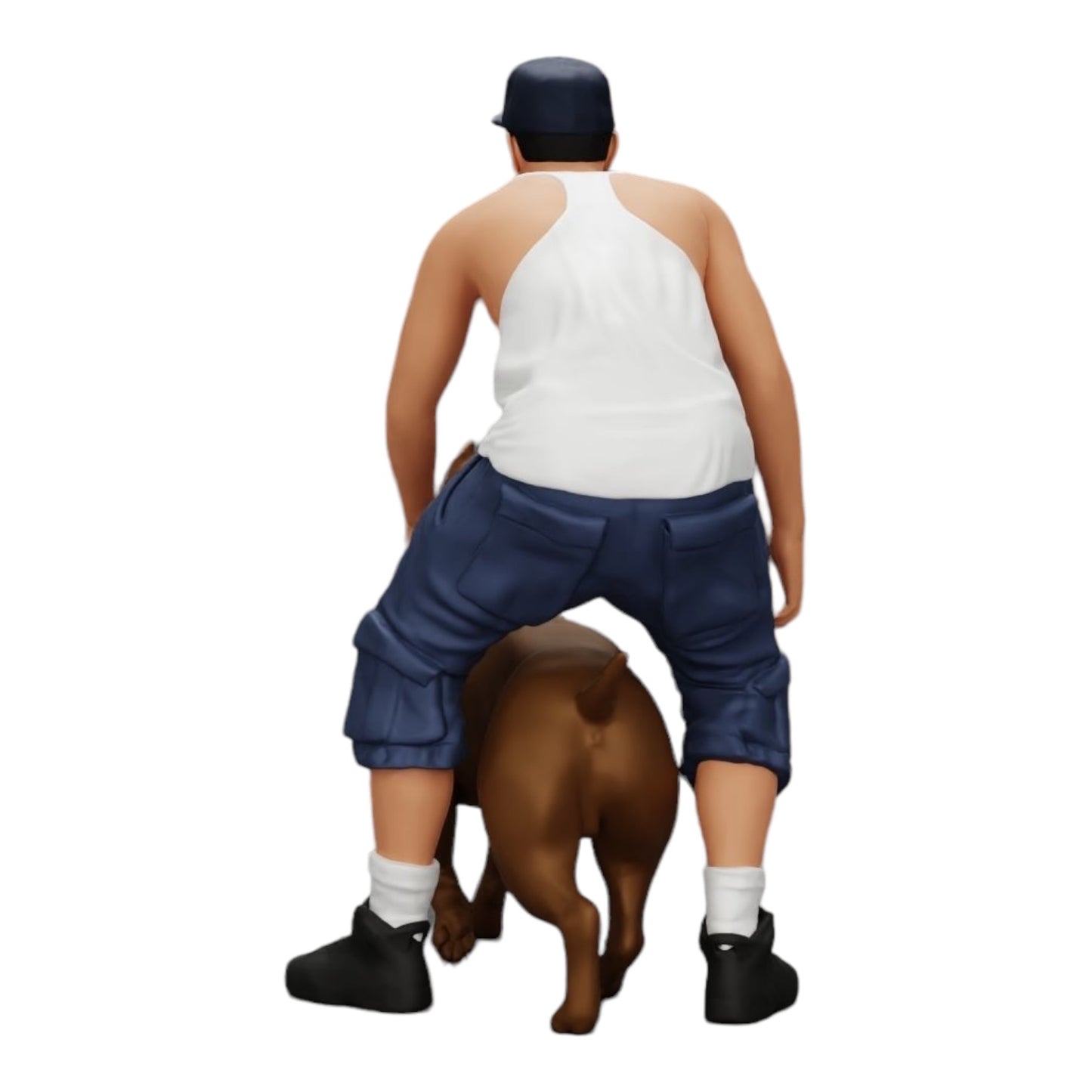 Diorama modelbouw productfoto 0: Gangster-Homie met pet en Pitbull hond (Ref Nr. A22)