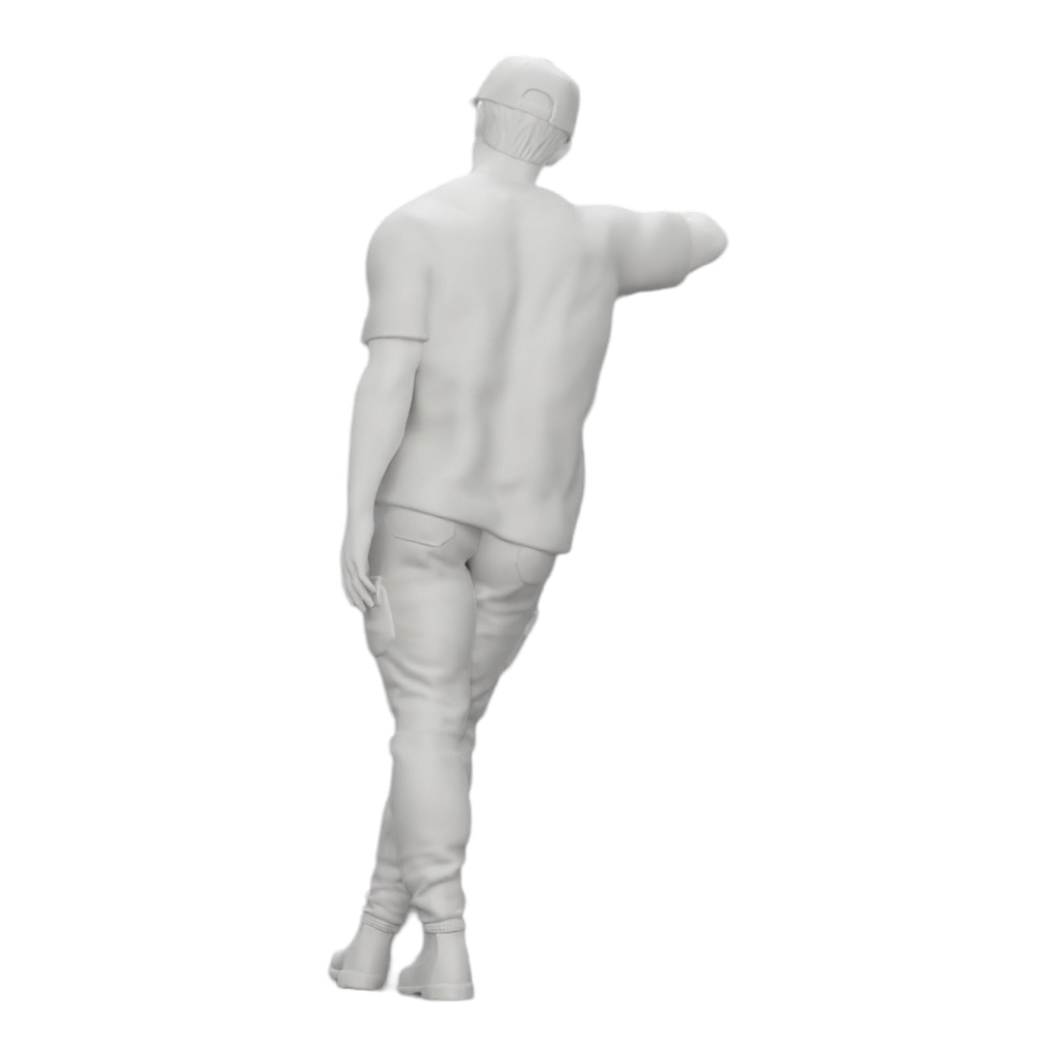 Diorama modelbouw productfoto 0: Gangster met hoed leunt tegen muur (Ref Nr. A23)