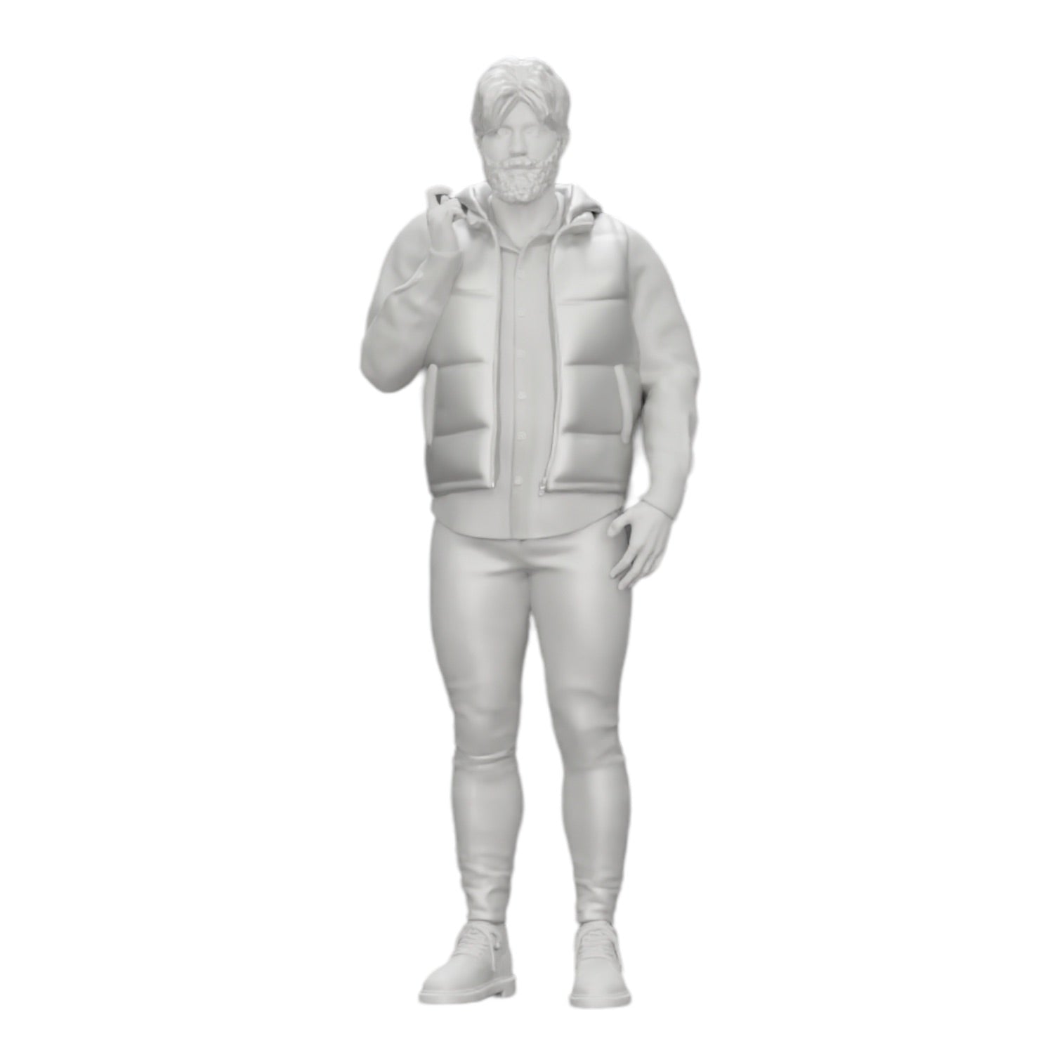 Diorama Modellbau Produktfoto 0: Mann mit Bart und Jacke steht selbstbewusst da (Ref Nr. A24)