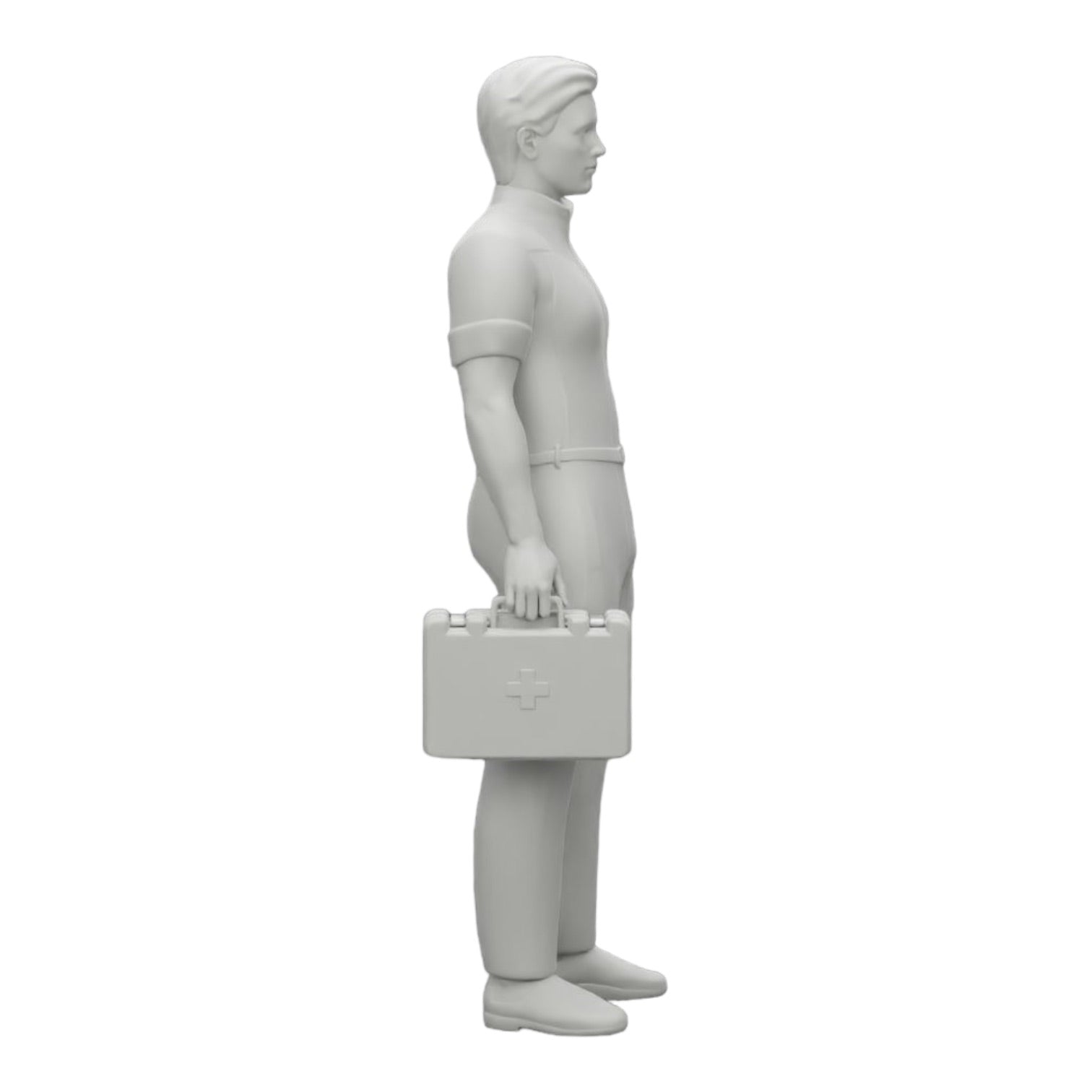 Diorama modelbouw productfoto 0: Verpleegkundige staat klaar met een EHBO-doos (Ref Nr. A28)
