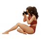 Diorama modelbouw productfoto 0: Fotograaf in bikini zit en houdt een camera vast (Ref Nr. A35)