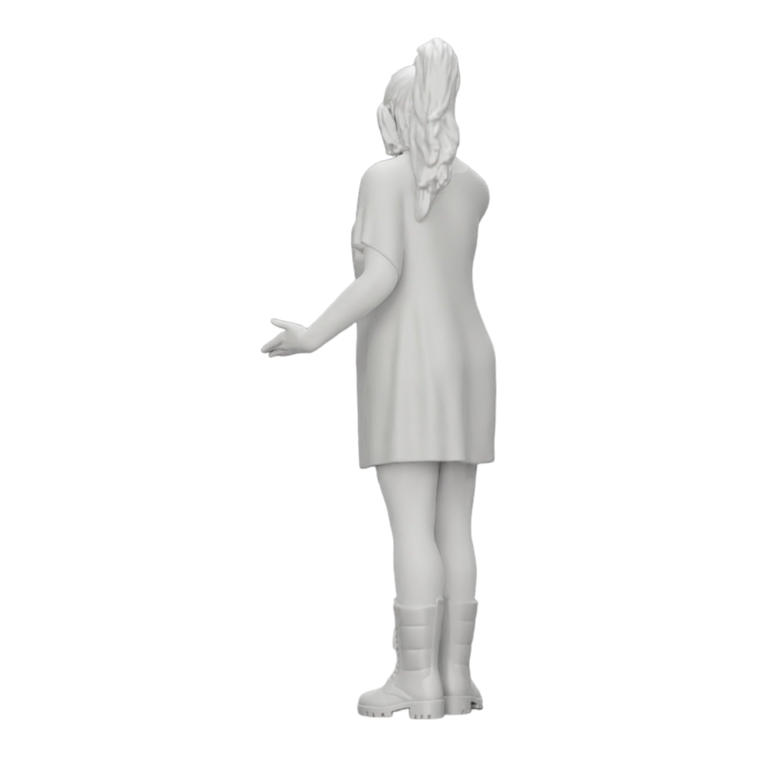 Diorama modelbouw productfoto 0: Jong aantrekkelijk meisje met een lang shirt en laarzen (Ref Nr. A37)