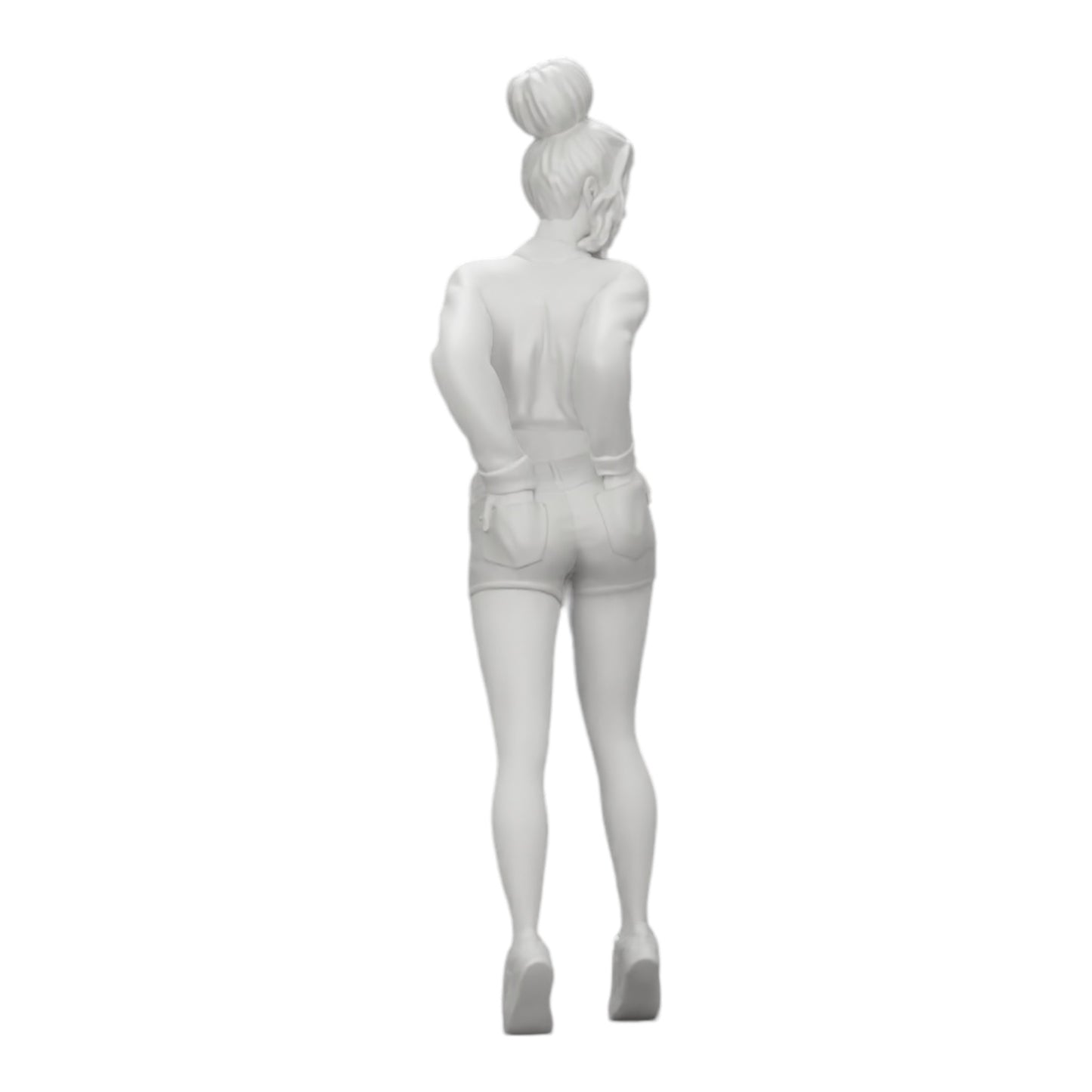 Diorama modelbouw productfoto 0: Sexy meisje in shorts en open minishirt met handen in de achterzak (Ref Nr. A38)