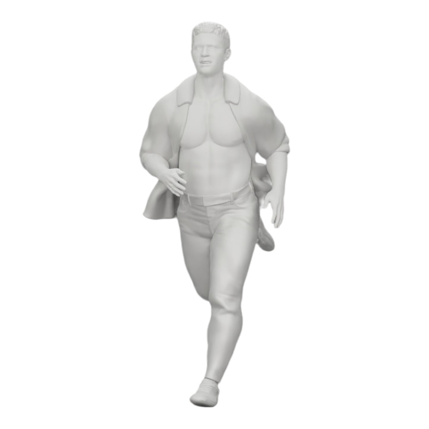 Diorama modelbouw productfoto 0: Man in open overhemd vlucht voor zijn arrestatie (Ref Nr. A41)