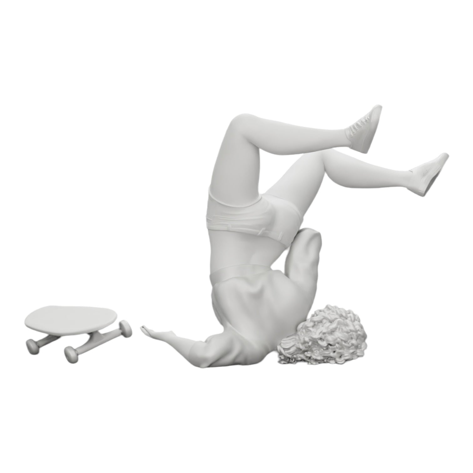 Diorama modelbouw productfoto 0: Meisje met krullend haar valt tijdens het sporten van het skateboard (Ref Nr. A44)