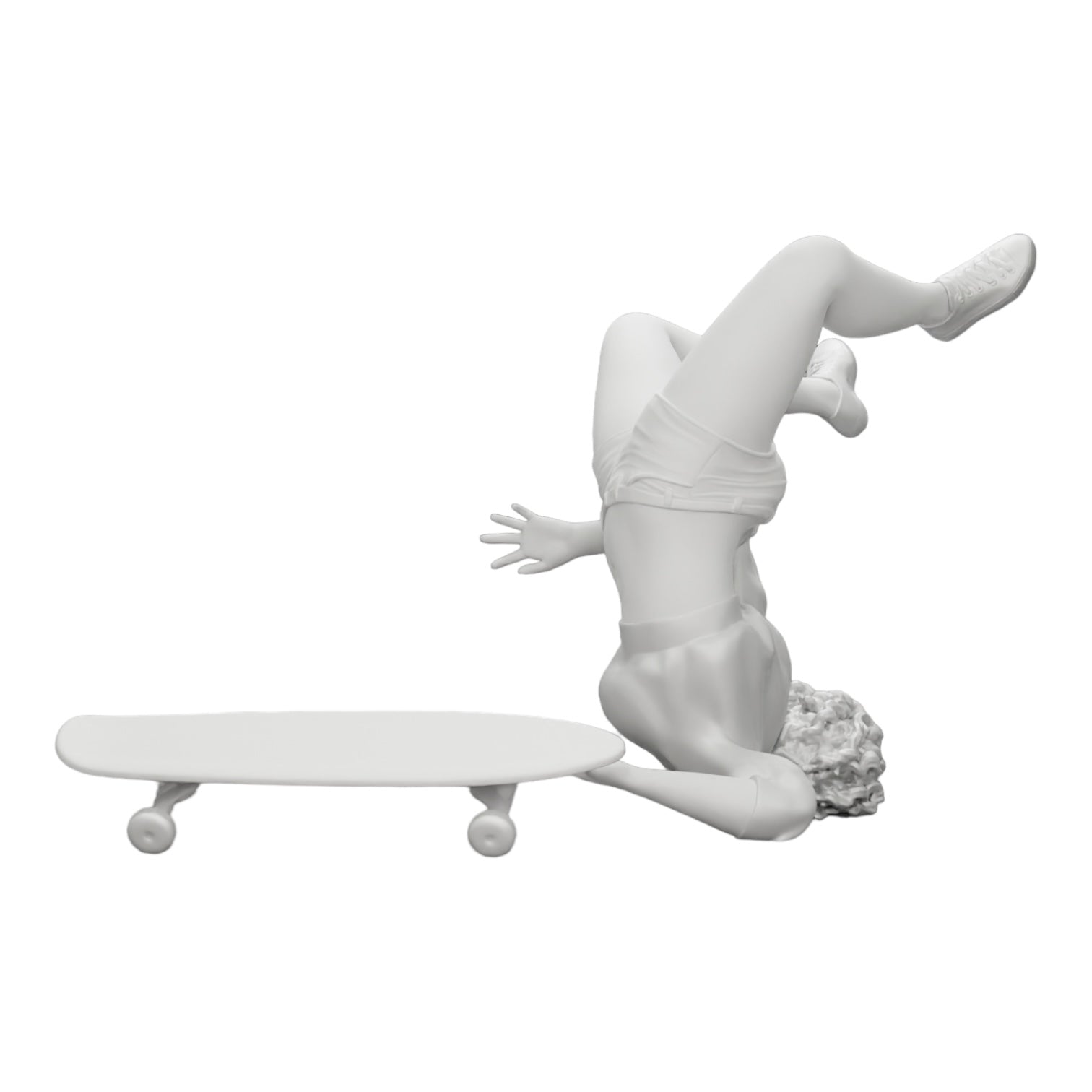 Diorama modelbouw productfoto 0: Meisje met krullend haar valt tijdens het sporten van het skateboard (Ref Nr. A44)