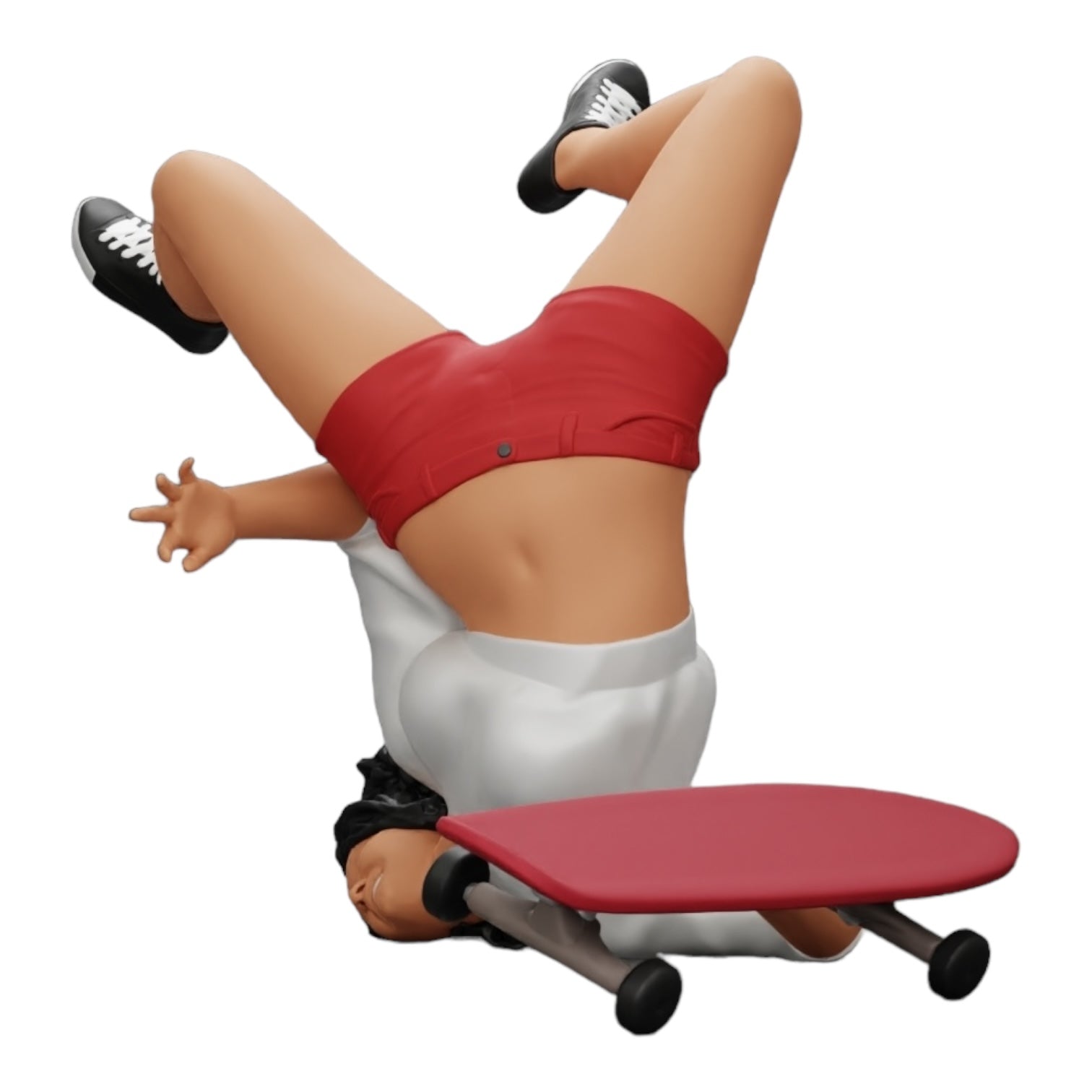 Diorama modelbouw productfoto 0: Meisje met krullend haar valt tijdens het sporten van het skateboard (Ref Nr. A44)