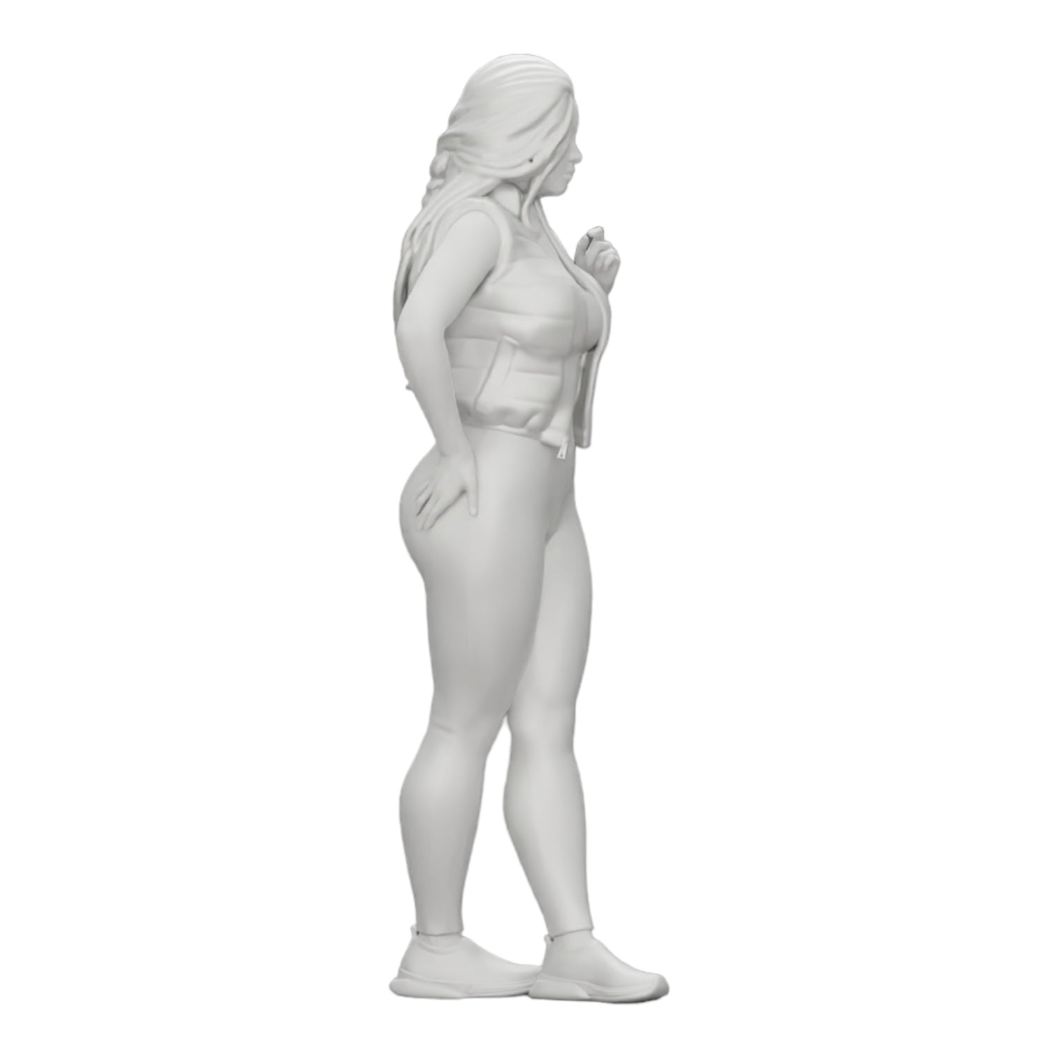 Diorama Modellbau Produktfoto 0: Attraktive Frau mit langen Haaren in Body und offener Weste (Ref Nr. A46)
