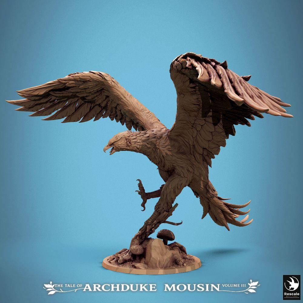 Productfoto Tabletop 28mm Lord of the Print (LotP) 0: Tabletop Miniatuur: Oorlogsadelaar / Grote Adelaar - Reusachtige Adelaar, Vliegend Beest, monsterlijke Roofvogel in Stortvlucht (25_07_C1)