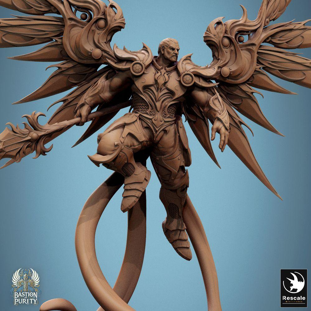 Produktfoto Tabletop 28mm Lord of the Print (LotP) 0: Tabletop Miniatur: Himmlischer Speerträger - Seraph-Krieger, Engelritter, geflügelter Paladin, Lancer mit Langspeer (Aurelian Skyblade Spear) (24_09_B4)