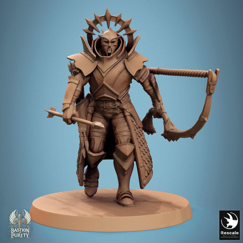 Productfoto Tabletop 28mm Lord of the Print (LotP) 0: Tabletop Miniatuur: Paladijn / Ordensridder in Volledige Pantsers, Heilige Kampioen met Mace en Kettingzeis (24_09_C2)