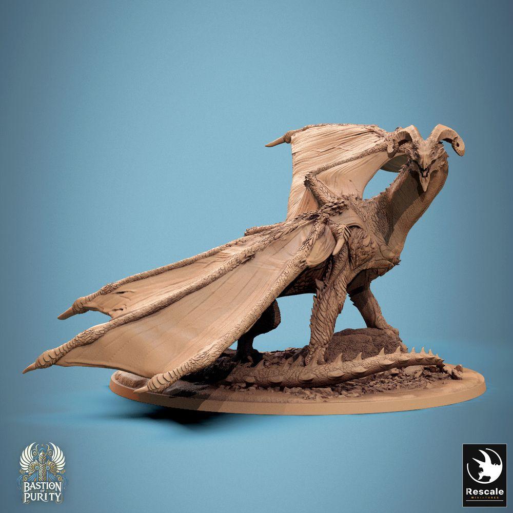 Produktfoto Tabletop 28mm Lord of the Print (LotP) 0: Tabletop Fantasy Miniatur: Astralyon Guard Drachenreiter - gepanzerter Drachenritter auf Wyvern, Monsterreiter mit Stangenwaffe, Heldenmodell (24_09_F4)