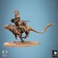 Produktfoto Tabletop 28mm Lord of the Print (LotP) 0: Fantasy Figur: Ritter auf Echsenreittier - Raptor‑Reiter mit Lanze und Schild, Lanzenkavallerie, Bestienreiter, Elite‑Kavallerie (24_09_G6)