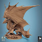 Produktfoto Tabletop 28mm Lord of the Print (LotP) 1: Tabletop Miniatur: Bronzedrache Bronze Dragon, Elder Wyrm Urdrachen, Drachenfürst Bossmonster, Flügel ausgespannt, brüllend auf Trümmer-Base (24_09_A3)