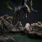 Productfoto Tabletop 28mm Lord of the Print (LotP) 2: Tabletop Fantasy miniatuurset: Black Dragon Hunt - Zwarte Draak met jachthonden op een scenische rotsbasis (26_03_A1)