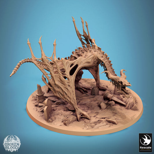 Productfoto Tabletop 28mm Lord of the Print (LotP) 0: Tabletop Miniatuur: Ondode Skelet-Wyvern, Botdraak en Grafbeest, Baascreatuur - Bann Wyvern (24_11_E1)