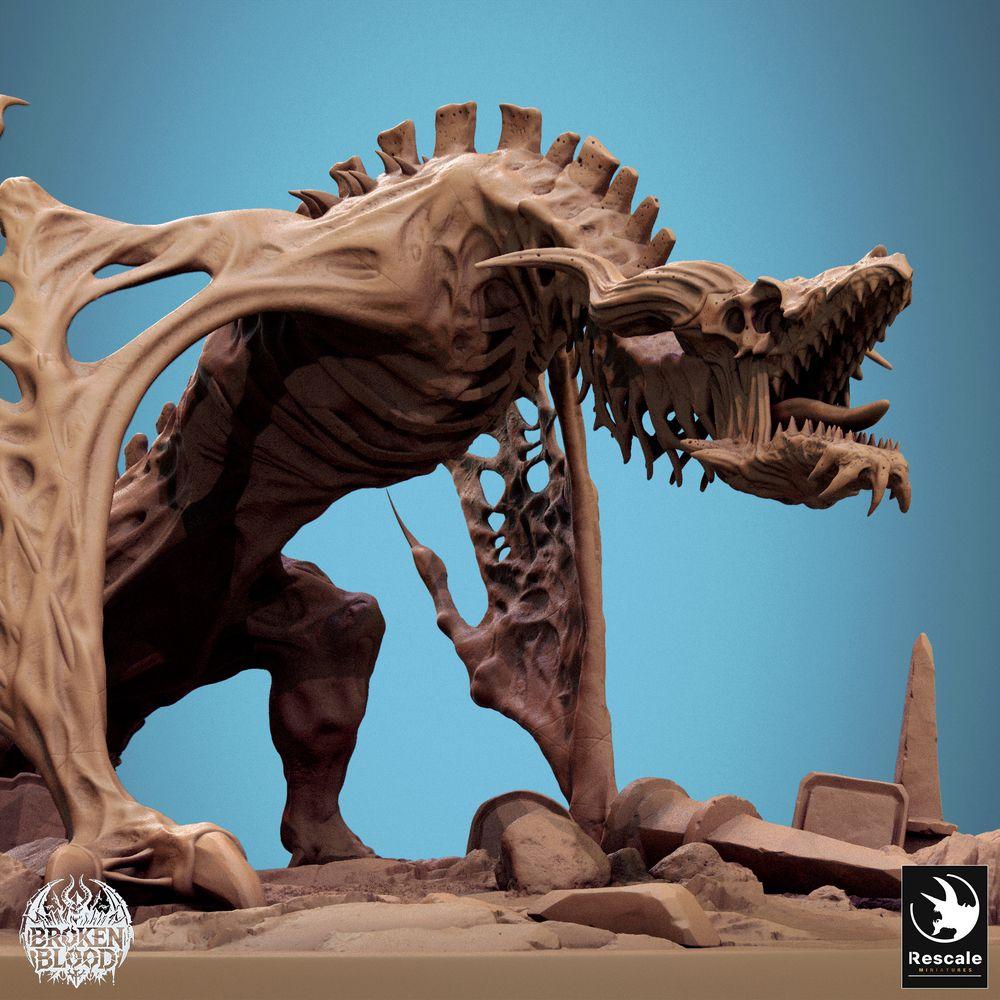 Productfoto Tabletop 28mm Lord of the Print (LotP) 2: Tabletop Miniatuur: Ondode Skelet-Wyvern, Botten-draken en Grafbeest, Baas-creatuur - Bann Wyvern (24_11_E1)