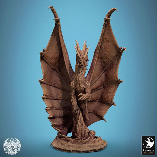 Productfoto Tabletop 28mm Lord of the Print (LotP) 0: Tabletop Miniatuur: Legendarische Altdraak - Draakvorst en Draakbewaker, groot gevleugeld monster Bossmonster voor Wargame, Skirmish en Rollenspel (24_11_A5)