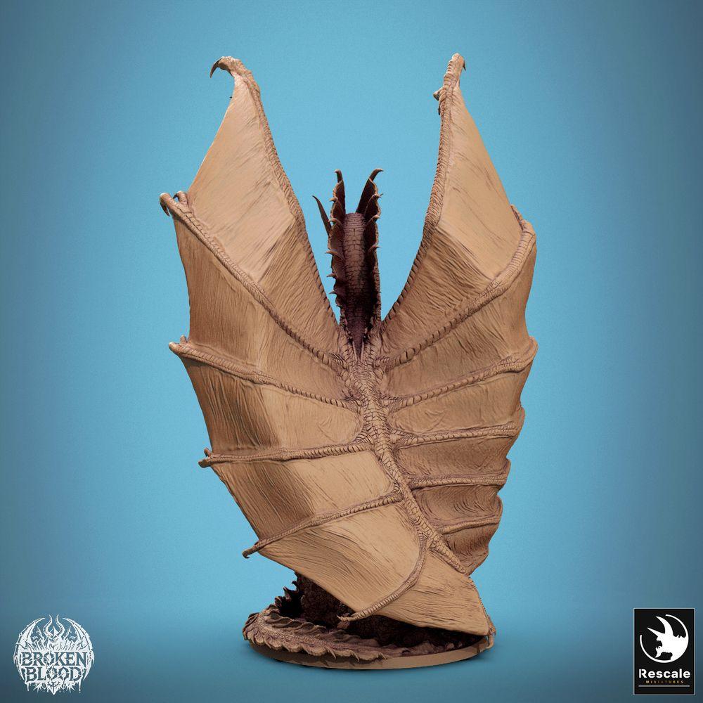 Productfoto Tabletop 28mm Lord of the Print (LotP) 2: Tabletop Miniatuur: Legendarische Altdraak - Draakvorst en Draakbewaker, groot vleugeldemon Baasmonster voor Wargame, Skirmish en Rollenspel (24_11_A5)