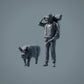 Boerderij Dier Figuren: Eber gaand - Berkshire Pig (a040)