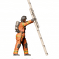 Diorama Modellbau Produktfoto 0: Feuerwehrmann Amerikanisch - Hält Leiter vorne (Ref. Nr. 309)