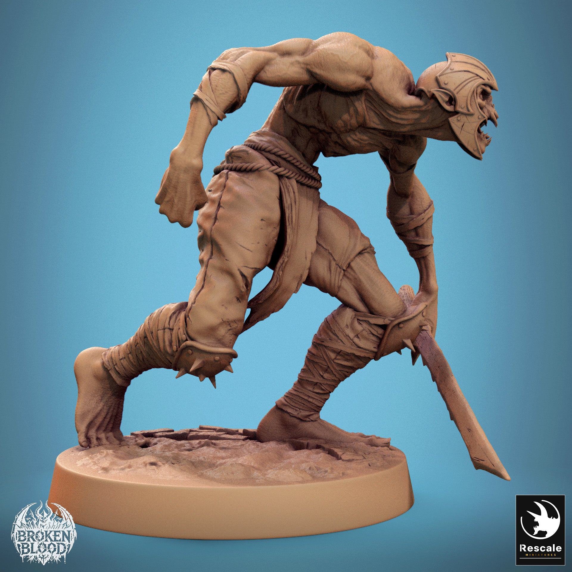 Productfoto Tabletop 28mm Lord of the Print (LotP) 1: Tabletop Miniatuur: Ghoul Ravager, monsterlijke marauder met tweehandige zwaard, brullende close-combat vechter, baasmonster voor Wargaming, Skirmish en Dungeon (24_11_C31)