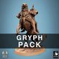 Productfoto Tabletop 28mm Lord of the Print (LotP) 0: Tabletop Miniatuur: Griffonridder Paladijn op Griffon, gepantserde beestenrijder met oorlogshamer, cavalerie-rijderfiguur (24_09_G10)