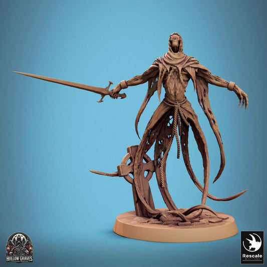 Productfoto Tabletop 28mm Lord of the Print (LotP) 0: Tabletop Miniatuur: Wraith Geisterkrieger, spectraal zwaardmeester, zwevende ondode grafwaker met zwaard (24_10_A10)