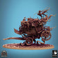 Productfoto Tabletop 28mm Lord of the Print (LotP) 0: Tabletop Miniatuur: Ondode Dodenwagen / Phantom Coach - Demonische Oorlogsmaschine, Horror-Wagen, Belegeringsplatform met Handlangers en Stangenwapens (24_10_F1)