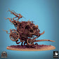 Productfoto Tabletop 28mm Lord of the Print (LotP) 0: Tabletop Miniatuur: Ondode Dodenwagen / Phantom Coach - Demonische Oorlogsmaschine, Horror‑Strijdwagen, Belegeringsplatform met Handlangers en Stangenwapens (24_10_F1)