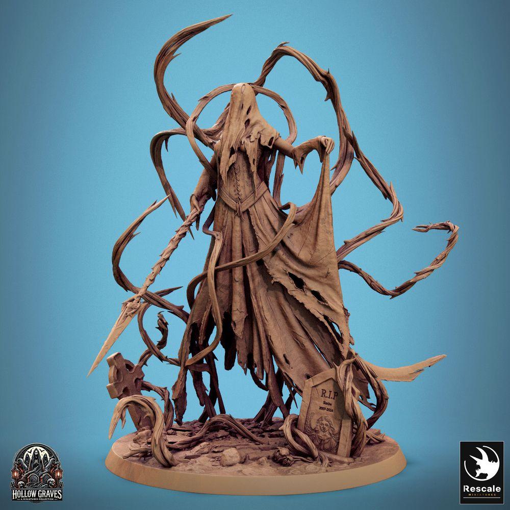 Productfoto Tabletop 28mm Lord of the Print (LotP) 0: Tabletop Miniatuur: Wraakzuchtige Banshee / Wraith - ondode tovenares met doornenwapen (24_10_H)