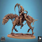 Productfoto Tabletop 28mm Lord of the Print (LotP) 0: Tabletop Miniatuur: Ondode Ruiter op Skelettpaard, Sensenrijder Reaper, Dodenridder, Leider van de Bottenkavalerie met Sensen-Polearm (24_10_E2)