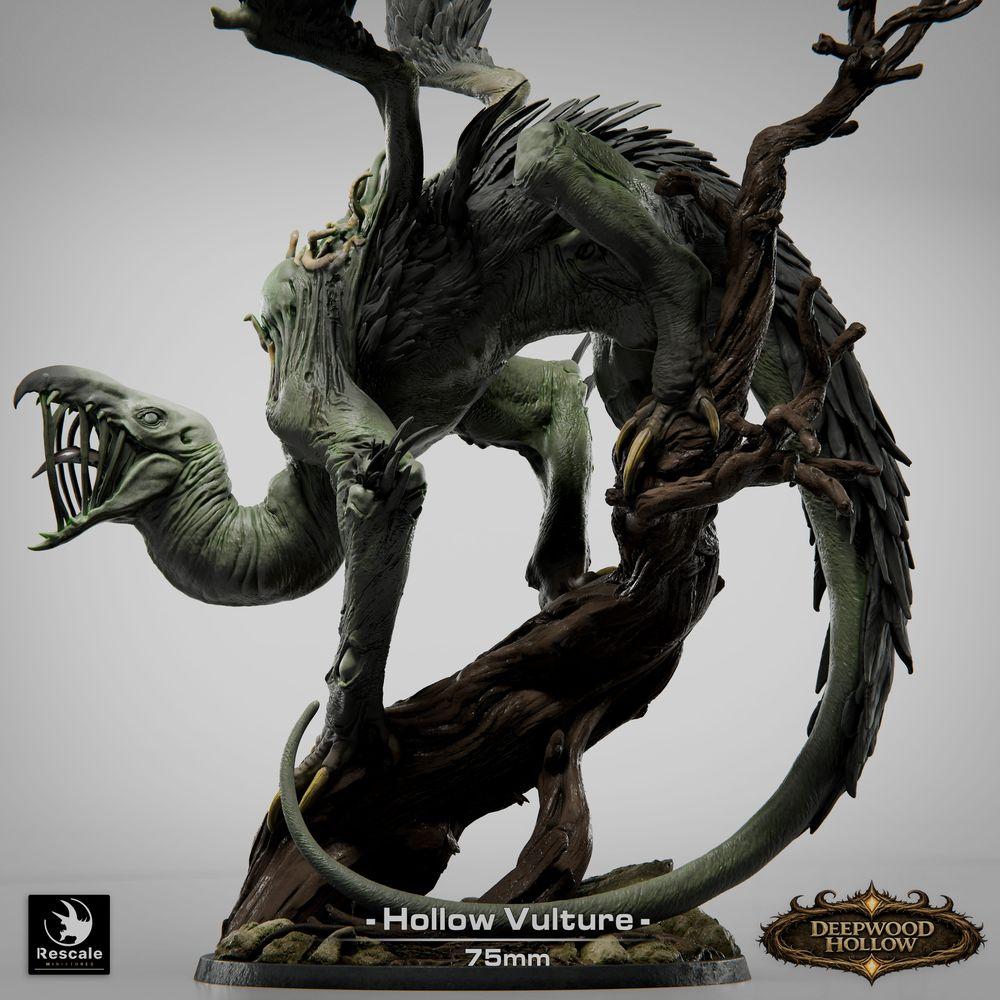 Productfoto Tabletop 28mm Lord of the Print (LotP) 4: Tabletop Miniatuur: Gier Demon / Hollow Vulture - vliegende Chimera, schrikvogel in duikvlucht met klauwen, gescheurde vleugels en zweepstaart (26_03_D1)