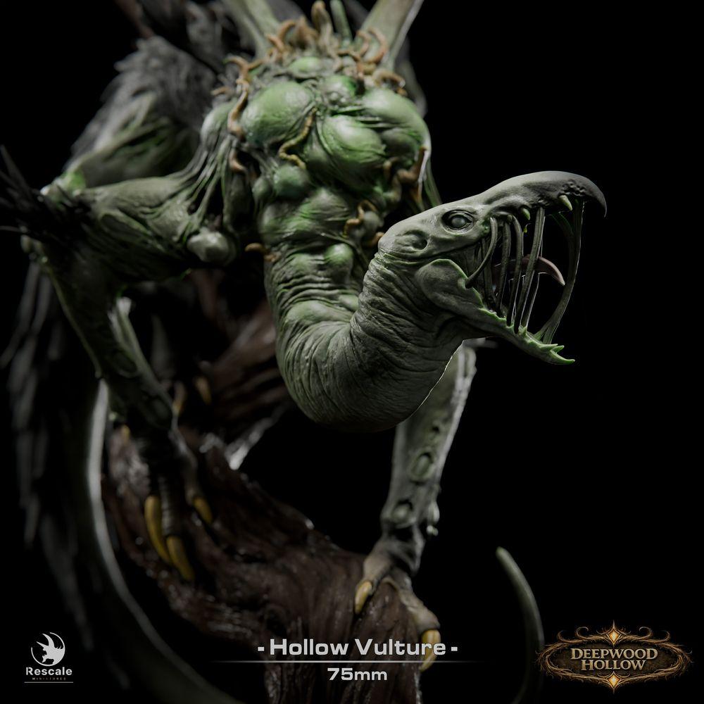 Productfoto Tabletop 28mm Lord of the Print (LotP) 5: Tabletop Miniatuur: Gier Demon / Hollow Vulture - vliegende Chimera, schrikvogel in duikvlucht met klauwen, gescheurde vleugels en zweepstaart (26_03_D1)