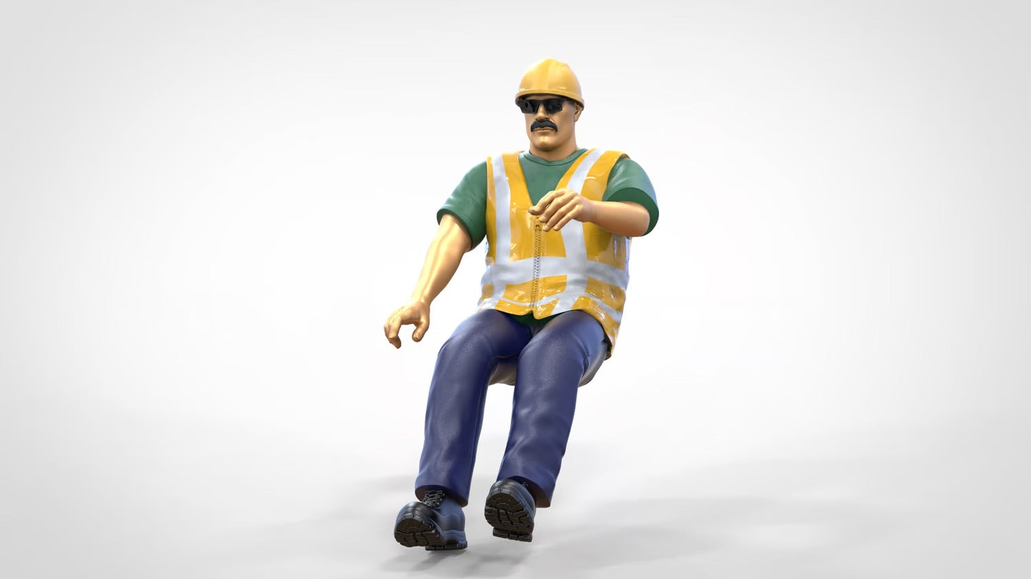 Produktfoto  0: Bauarbeiter Fahrer - Mit Helm und Sonnenbrille - Im Fahrzeug