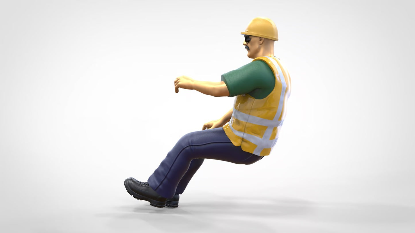 Produktfoto  0: Bauarbeiter Fahrer - Mit Helm und Sonnenbrille - Im Fahrzeug