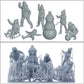 Diorama modelbouw productfoto 0: Winterse kinderen - 7 figuren - Sneeuwman en sneeuwballengevecht