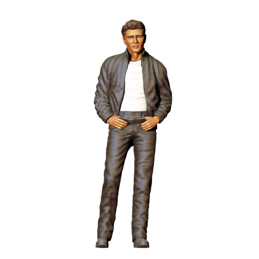 Mann im Lederlook mit T-Shirt – Figur mit cooler Körperhaltung (Ref. Nr. 408)