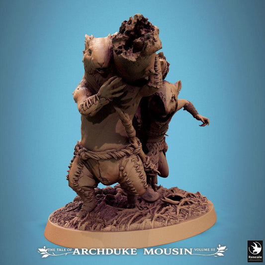 Productfoto Tabletop 28mm Lord of the Print (LotP) 0: Tabletop Miniatuur: Ratmenschen Draag-Duo - Nager Pioniergroep met Spreng- of Rammlast, Belegeringswapen, Wargame Eenheid en Skirmish Proxies (25_07_Q11)