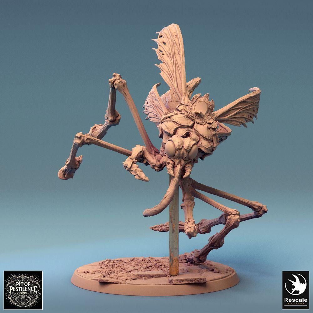 Productfoto Tabletop 28mm Lord of the Print (LotP) 0: Tabletop Miniatuur: Demonrider op monsterlijke insectenbeest - Insectenrijder, Muggenrijder, Nachtmerriekavallerie, Baasmonster - E1 Dravon Assault (24_08_E1)