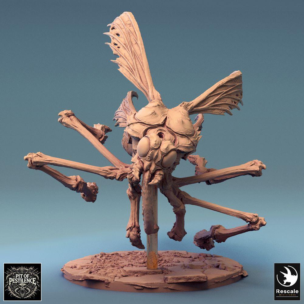 Productfoto Tabletop 28mm Lord of the Print (LotP) 0: Tabletop Miniatuur: Pestvlieg / Pestdemoon - insectachtige vliegende beest, vliegend wargamingmonster, zwerm- en baas-tegenstander (24_08_E6)