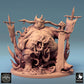 Productfoto Tabletop 28mm Lord of the Print (LotP) 0: Tabletop Miniatuur: Pestdemon Ziektevorst, Chaos-Groote Demon en Tentakel-Abominatie met Tweehandszwaard en Standaarden, Baasmonster (24_08_B2)