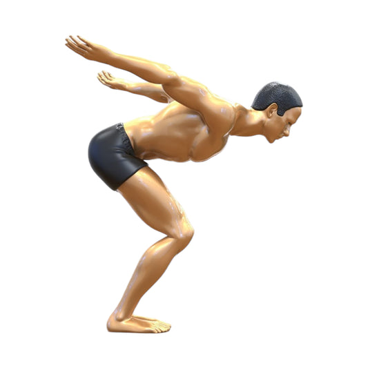 Miniatuurfiguur Zwemmer: Atleet voor de sprong in het zwembad (Nr. 250)