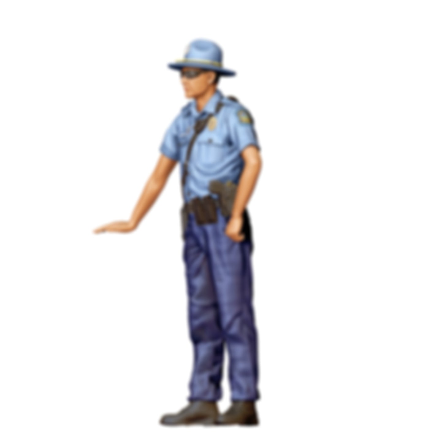 3DP Miniatures 3: Stehende Figur: Polizist mit Hut & Dienstgürtel (Ref. Nr. 502)