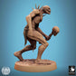 Productfoto Tabletop 28mm Lord of the Print (LotP) 1: Tabletop Miniatuur: Wilder Ghoul‑Champion, demonische schurk, baasmonster en dichtbijvechter met schedelknuppel en botspikes (24_11_B35)