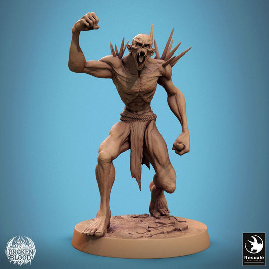 Productfoto Tabletop 28mm Lord of the Print (LotP) 0: Tabletop Miniatuur: Savage Ghoul Berserker - Demonenkind, brullende helle monster, close combat abominatie (24_11_B39)