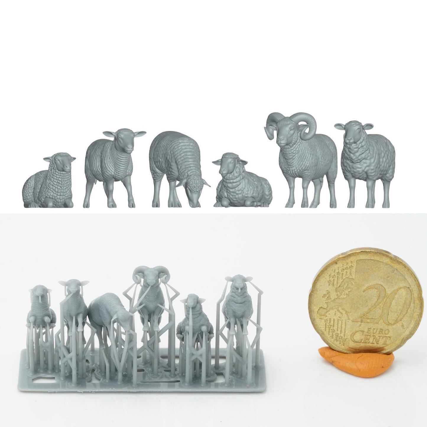 Productfoto Dierfiguur Diorama, Modelbouw: 0: Boerderij Dierfiguren: Varkens Set - 6 Varkens (Ref a051)