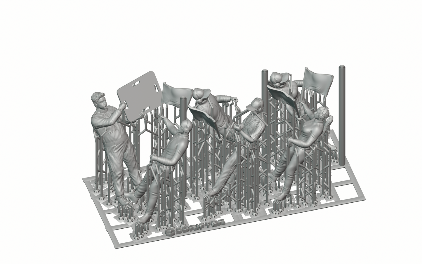 Productfoto diorama en modelbouw miniatuurfiguur: verkeerspost set 2, 6 figuren