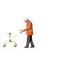 Productfoto 0: Wegenwerker met meetwagen: Landmeter op de bouwplaats
